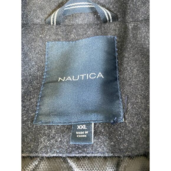 Nautica Men’s Gray Double Breasted Wool Blend Jacket Peacoat Size XXL - Picture 2 of 9